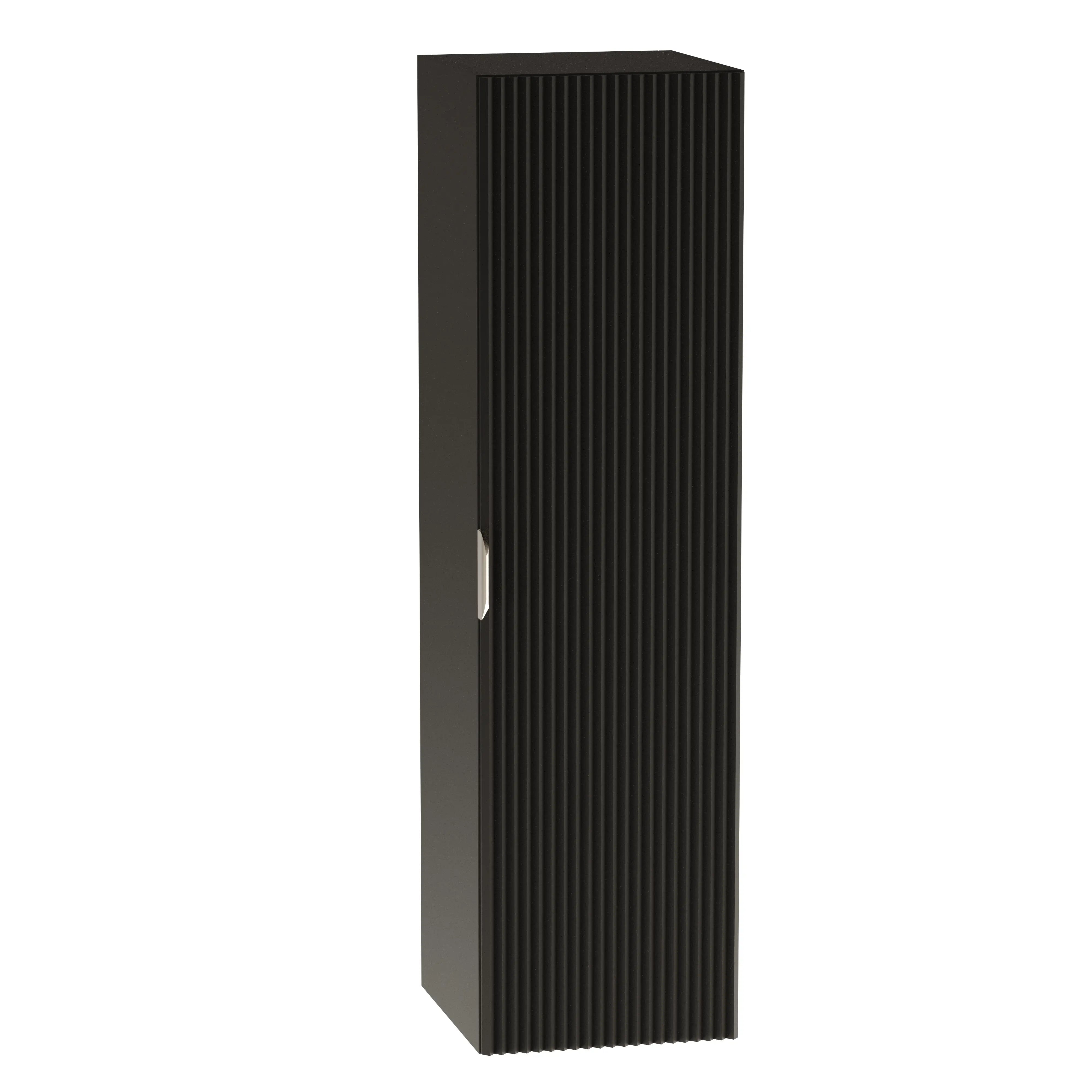 Bad Hochschrank Willy 120 cm in Schwarzfarbe, praktische Lösung für Badezimmerorganisation.