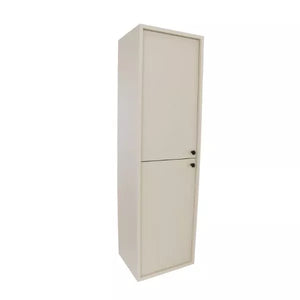 Belino Bad Hochschrank 120 cm in Kaschmir matt mit 2 Türen und Einlegeböden für stilvolles und praktisches Badezimmer.