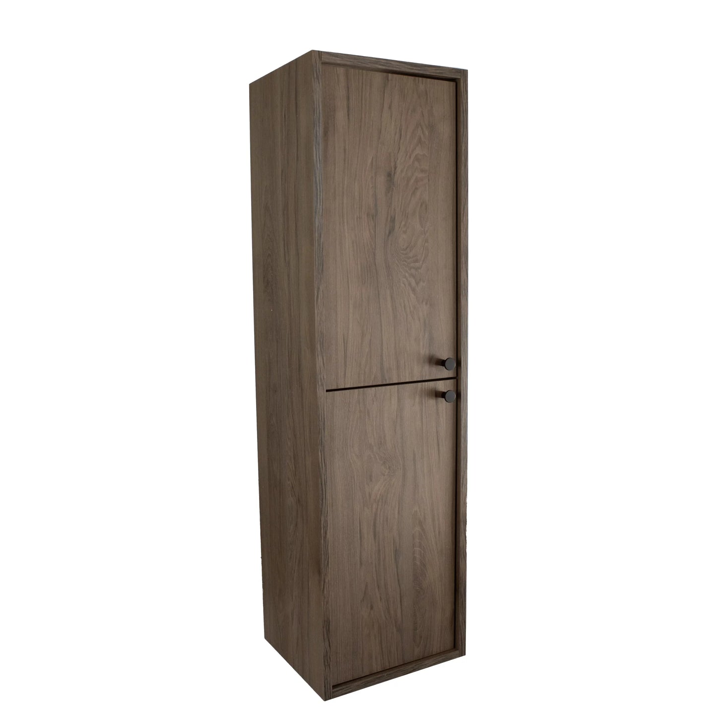 Belino Bad Hochschrank 120 cm in Dunkle Walnuss mit 2 Türen und Einlegeböden für stilvolles und funktionales Badezimmer.