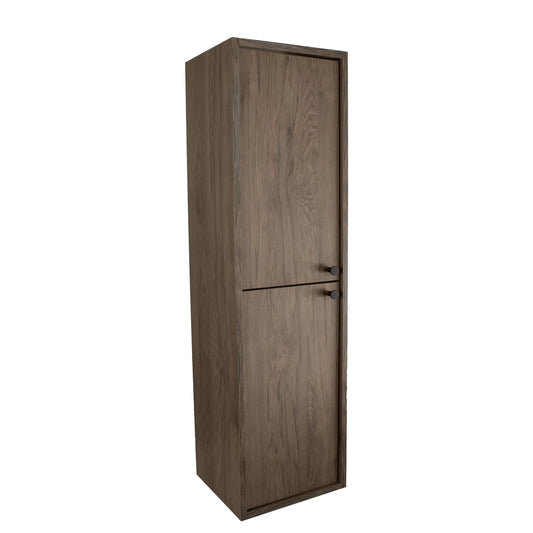 Belino Bad Hochschrank 120 cm in Dunkle Walnuss mit 2 Türen und Einlegeböden für stilvolles und funktionales Badezimmer.