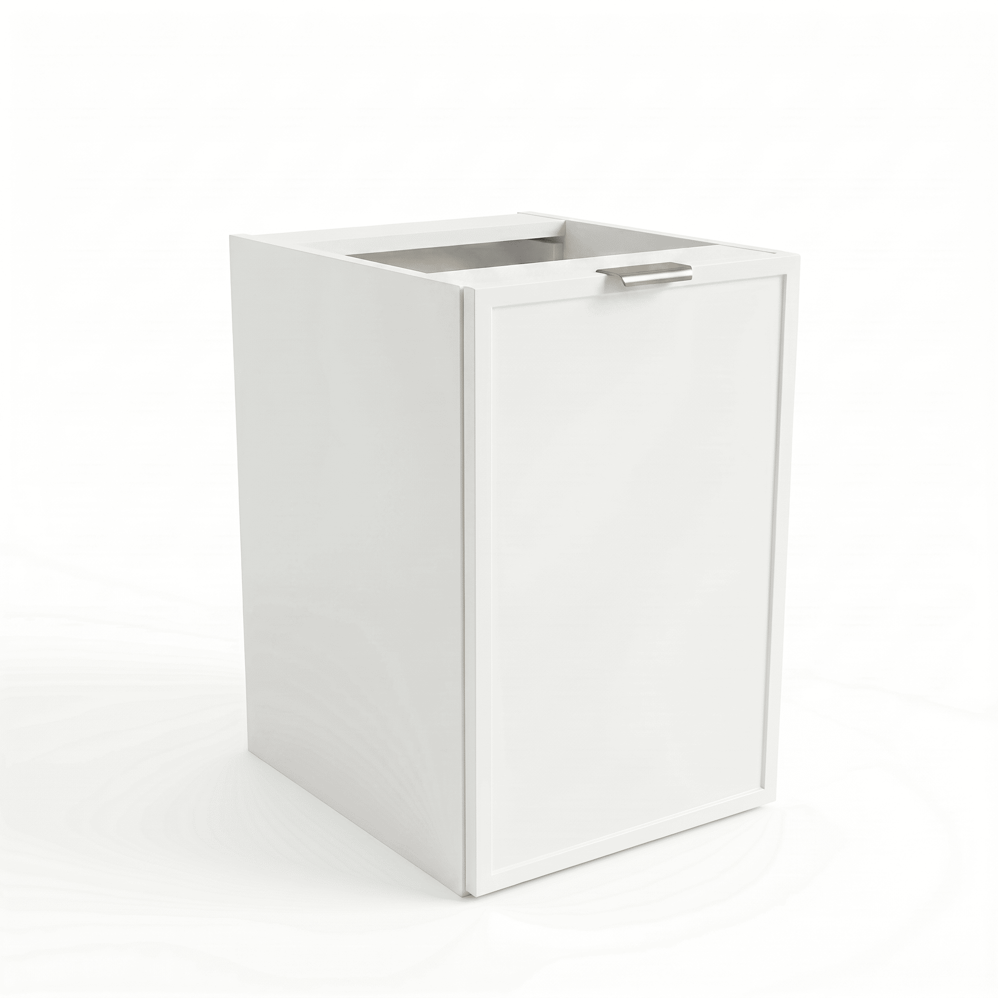 Badezimmerschrank Roma 40 cm Weiß mit Wäschekorb – moderner Badschrank mit MDF-Front und integriertem Wäschefach