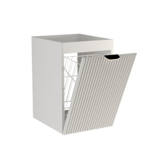 Badezimmerschrank 40 cm mit Wäschekorb Willy - Weiß