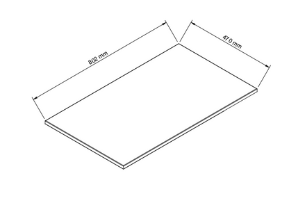Oberplatte 80 cm für Waschtischunterschrank - Marmor Schwarz Royal