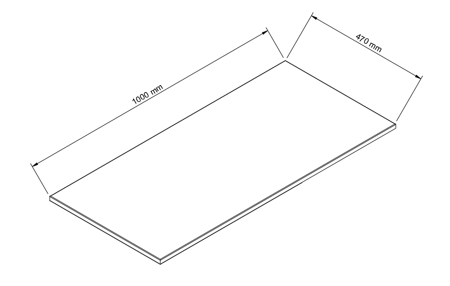 Oberplatte 100 cm für Waschtischunterschrank - Schwarz