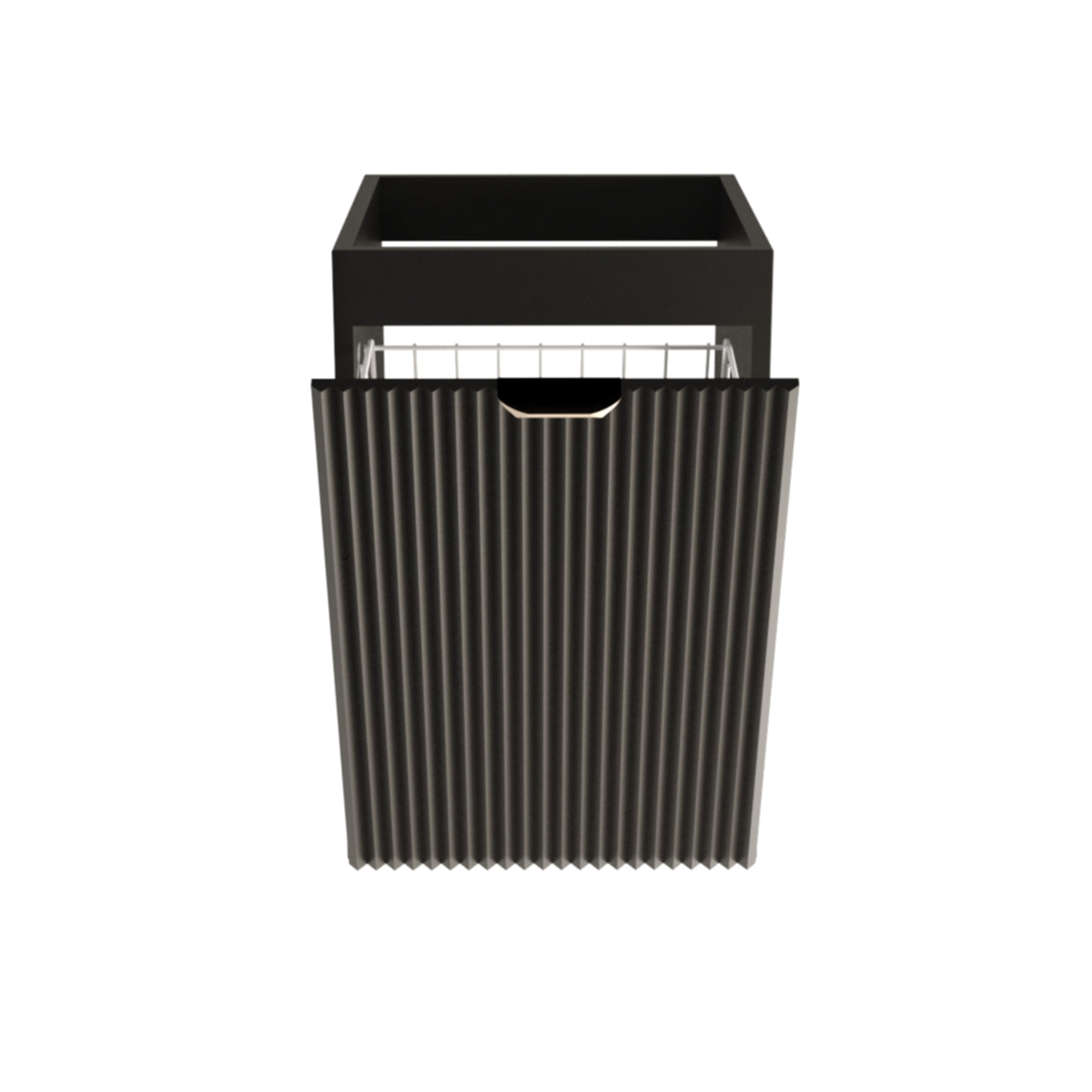 Badezimmerschrank 40 cm mit Wäschekorb Willy - Schwarz