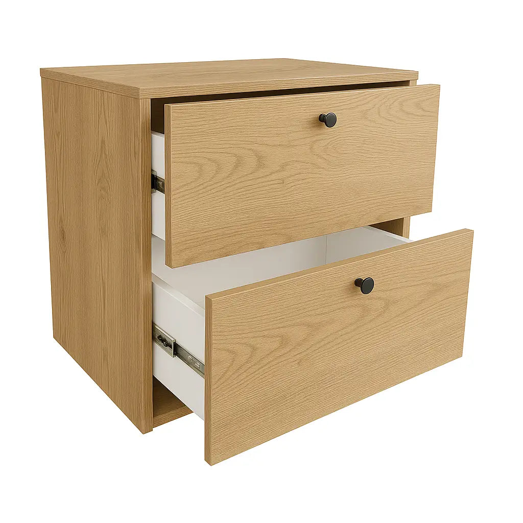Waschtischunterschrank 60 cm, glatte Fronten Belino - Eiche Cremona