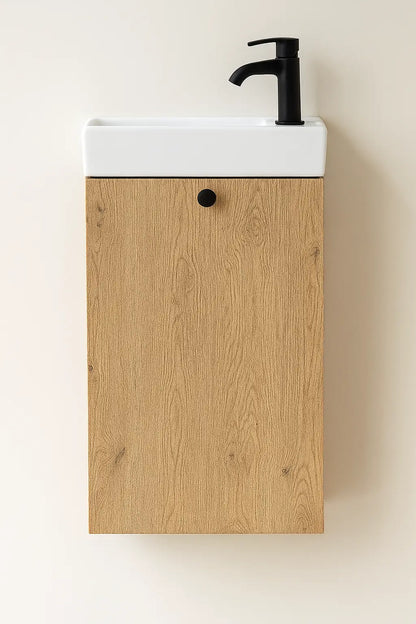 Waschtischunterschrank 40 cm mit Waschbecken Beti - Eiche Cremona