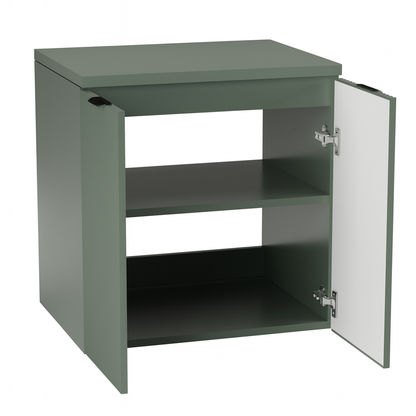 Waschtischunterschrank 60 cm mit Waschbecken, mit Türen Willy - Salbei