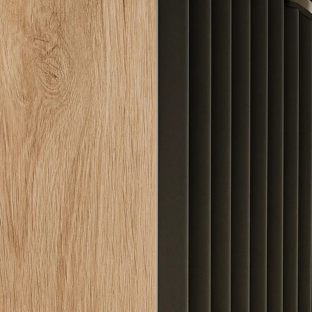Waschtischunterschrank 80 cm mit Türen, ohne Oberteil Willy - Schwarz/Walnuss