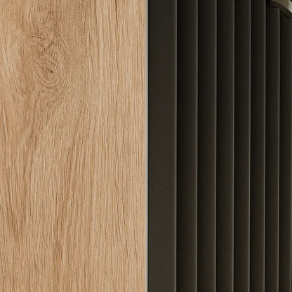 Badezimmerschrank 40 cm mit Wäschekorb Willy - Schwarz/Walnuss