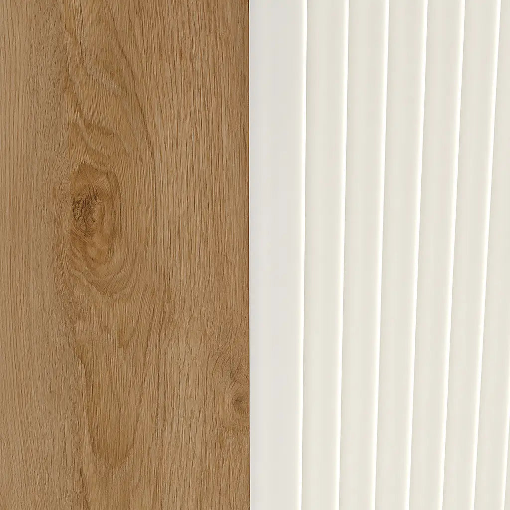 Badezimmerschrank 40 cm mit Wäschekorb Willy - Weiß/Walnuss