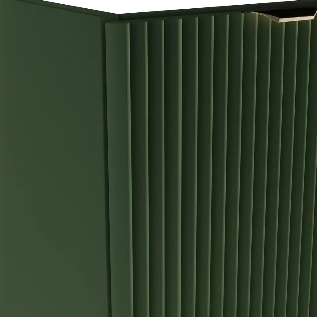 Badezimmerschrank 30 cm, geriffelte Fronten, 1 Tür Willy - Salbei