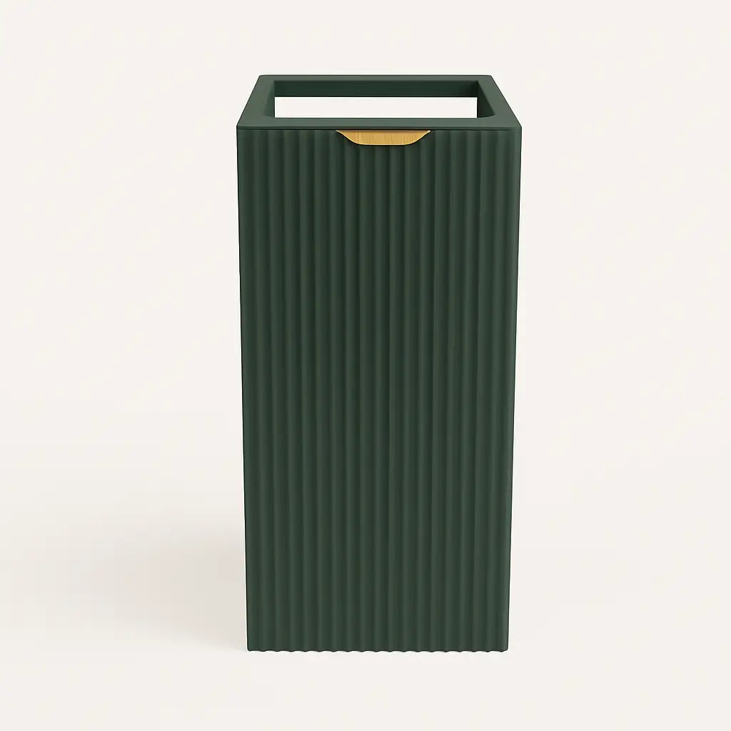 Badezimmerschrank 30 cm, geriffelte Fronten, 1 Tür Willy - Salbei
