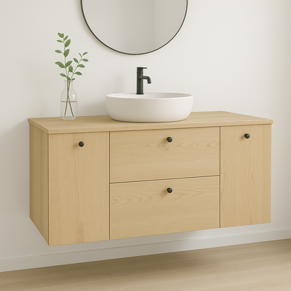 Waschtischunterschrank 120 cm mit 2 Türen und 2 Schubladen Beti - Eiche Cremona