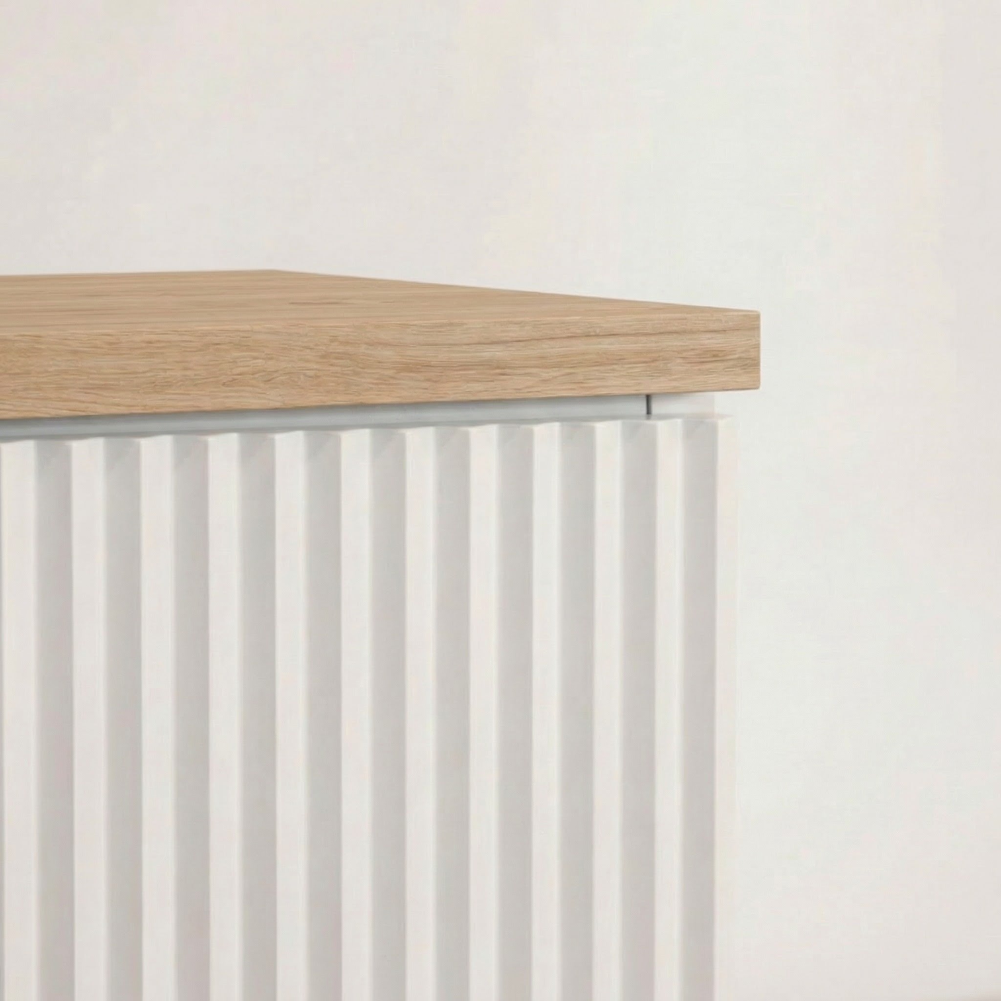 Waschtischunterschrank 140 cm mit 2 Türen und 2 Schubladen Willy - Weiß, Walnussplatte