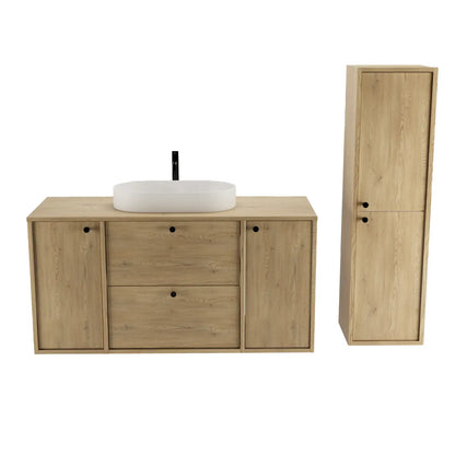 Waschtischunterschrank 120 cm mit 2 Türen und 2 Schubladen Belino - Eiche Cremona
