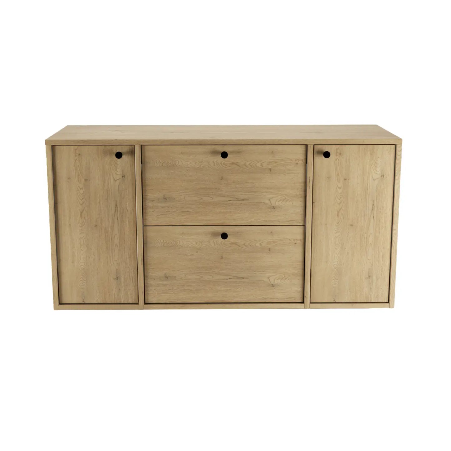 Waschtischunterschrank 120 cm mit 2 Türen und 2 Schubladen Belino - Eiche Cremona