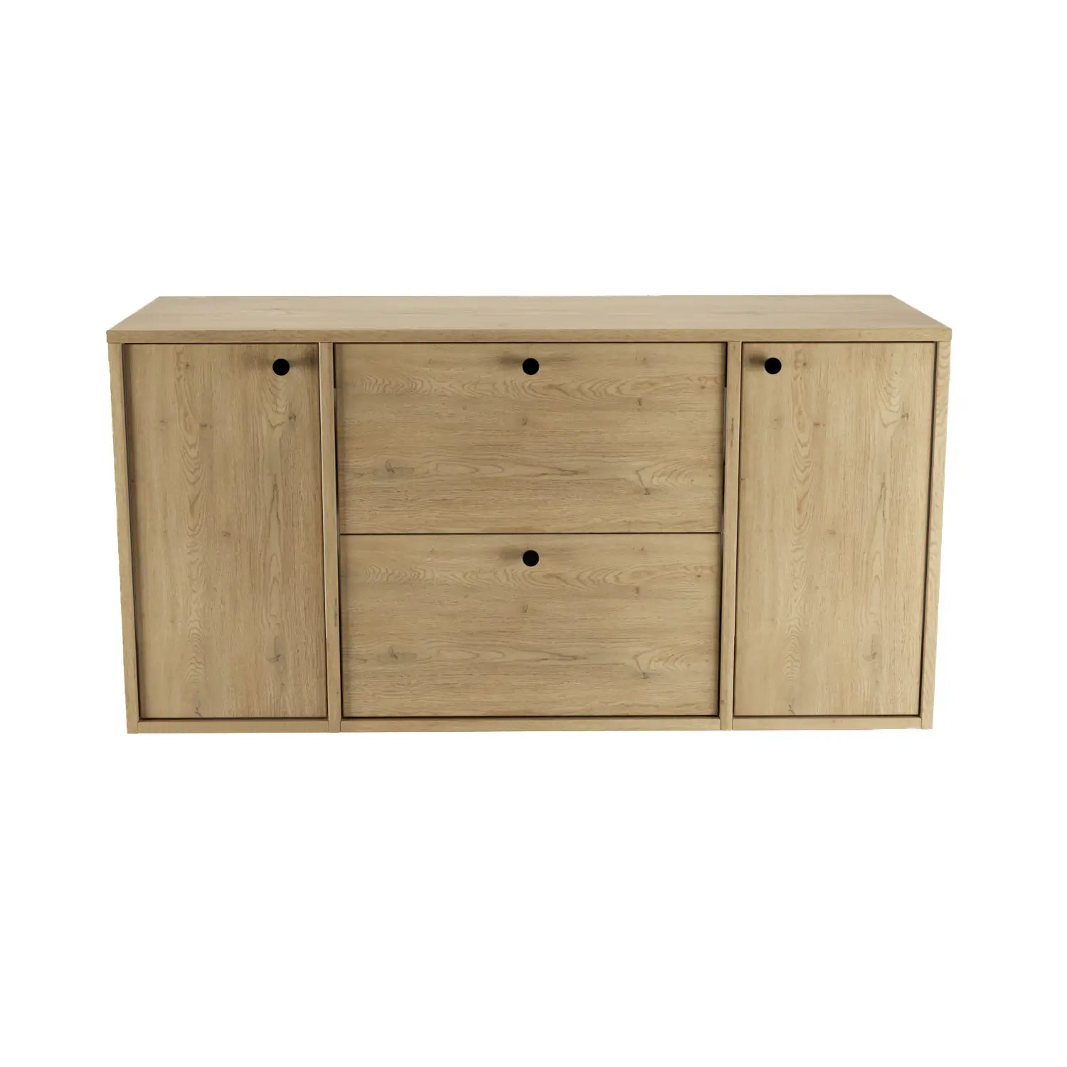 Waschtischunterschrank 120 cm mit 2 Türen und 2 Schubladen Belino - Eiche Cremona