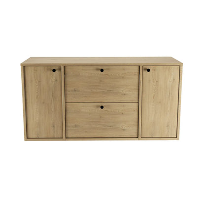 Waschtischunterschrank 120 cm mit 2 Türen und 2 Schubladen Belino - Eiche Cremona