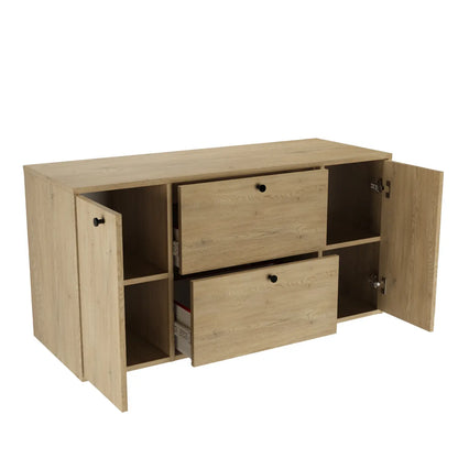 Waschtischunterschrank 120 cm mit 2 Türen und 2 Schubladen Belino - Eiche Cremona