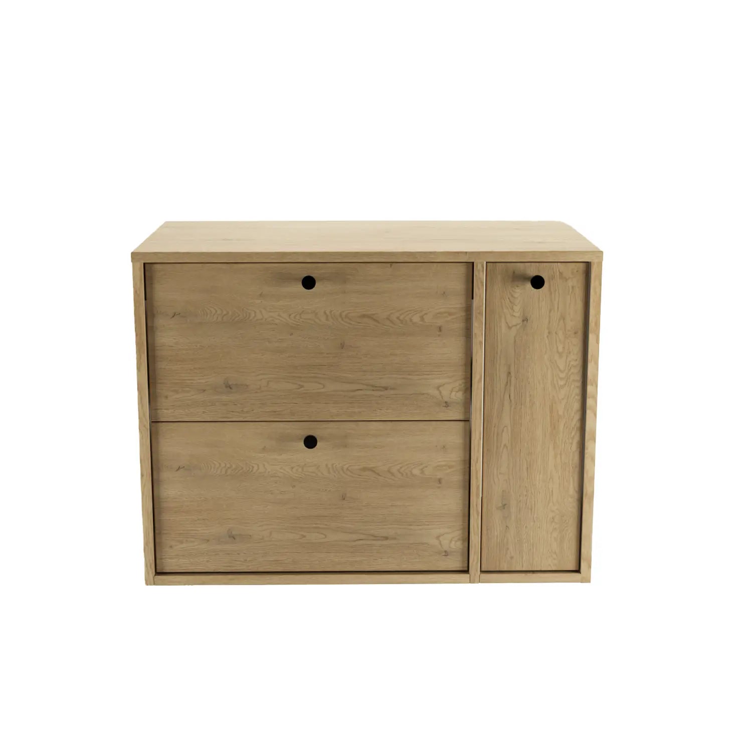 Waschtischunterschrank 80 cm mit Regal, glatte Fronten Belino - Eiche Cremona