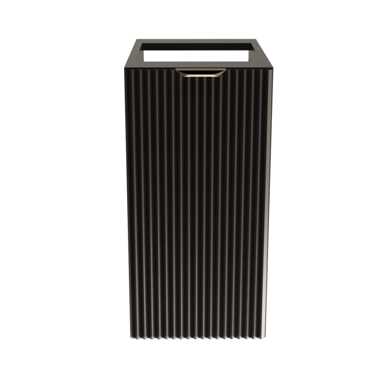 Badezimmerschrank 30 cm, geriffelte Fronten, 1 Tür Willy - Schwarz