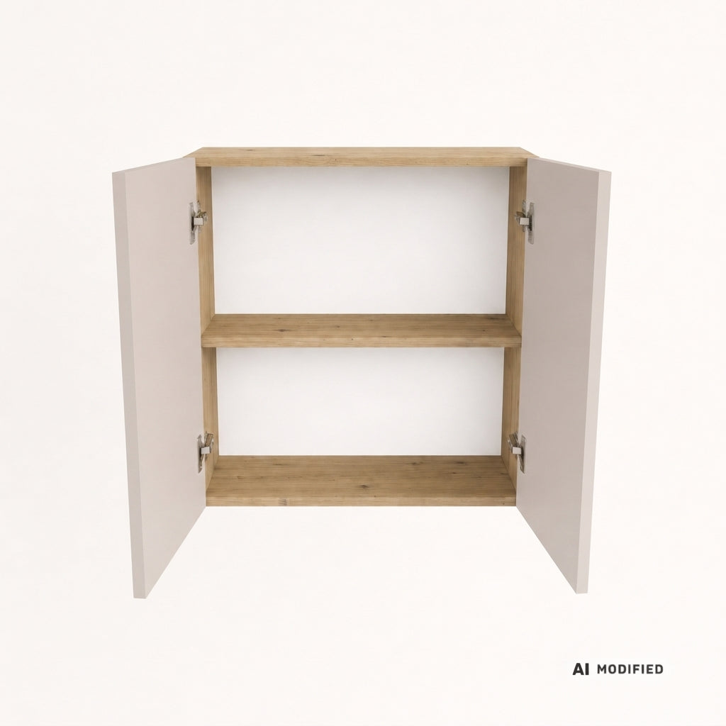 Hängender Badezimmerschrank 60 cm mit 2 Türen Orio - Kaschmir/Eiche artisan