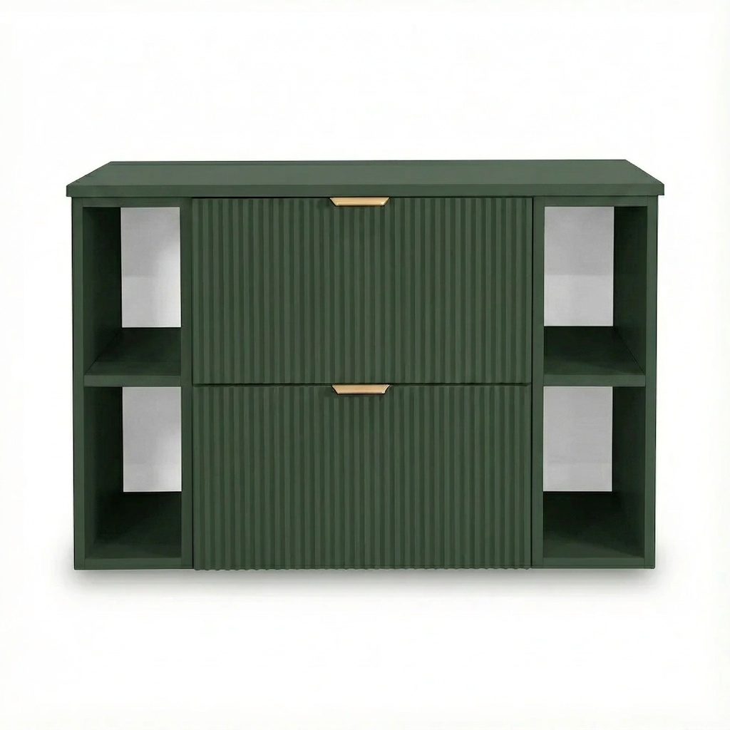 Waschtischunterschrank 100 cm mit 2 Regale Willy - Salbei