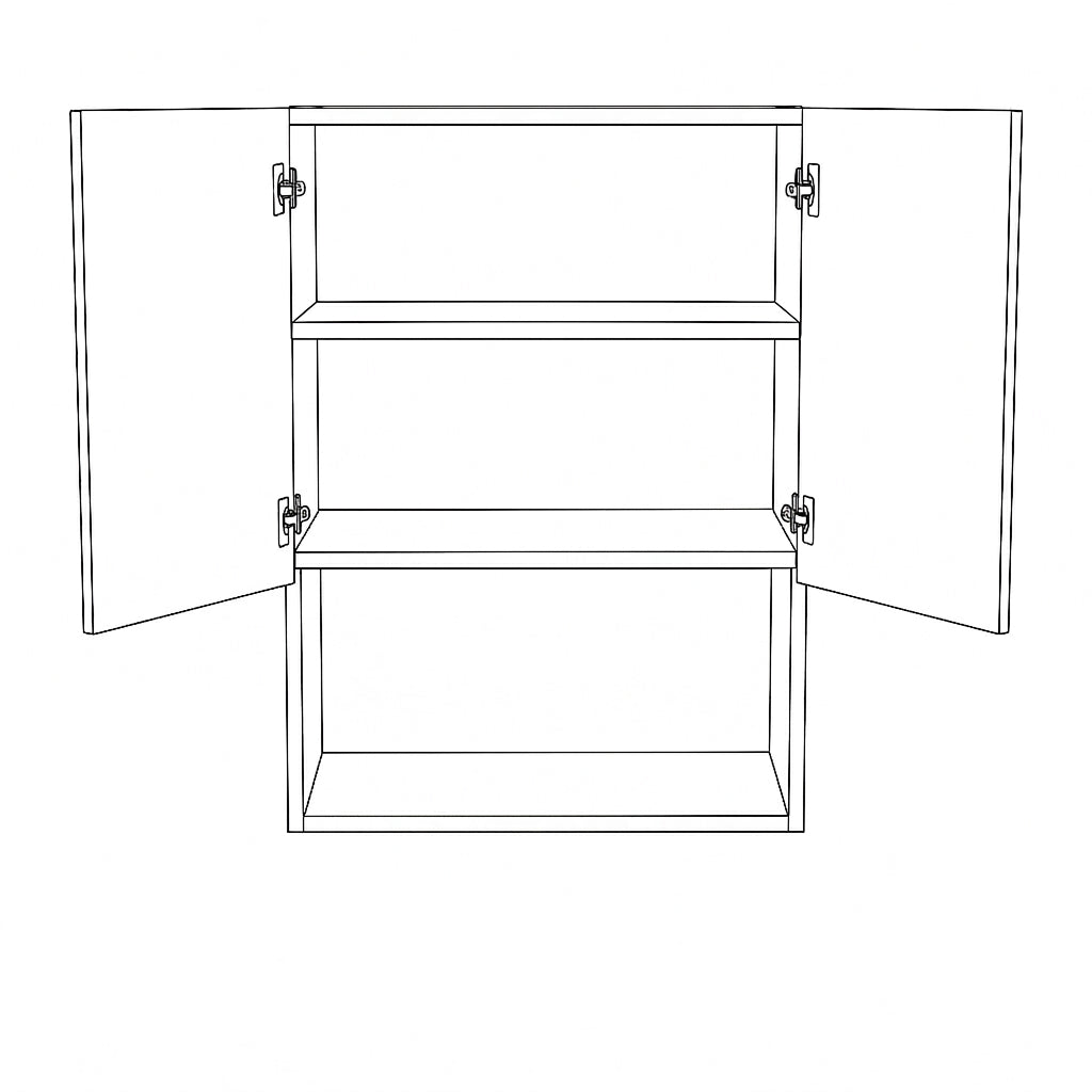 Badezimmer Hängeschrank 60 cm mit geriffelte Front Willy für Geberit - Eiche Cremona