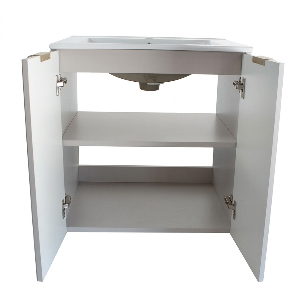 Waschtischunterschrank 60 cm mit Waschbecken, mit Türen Willy - Kaschmir