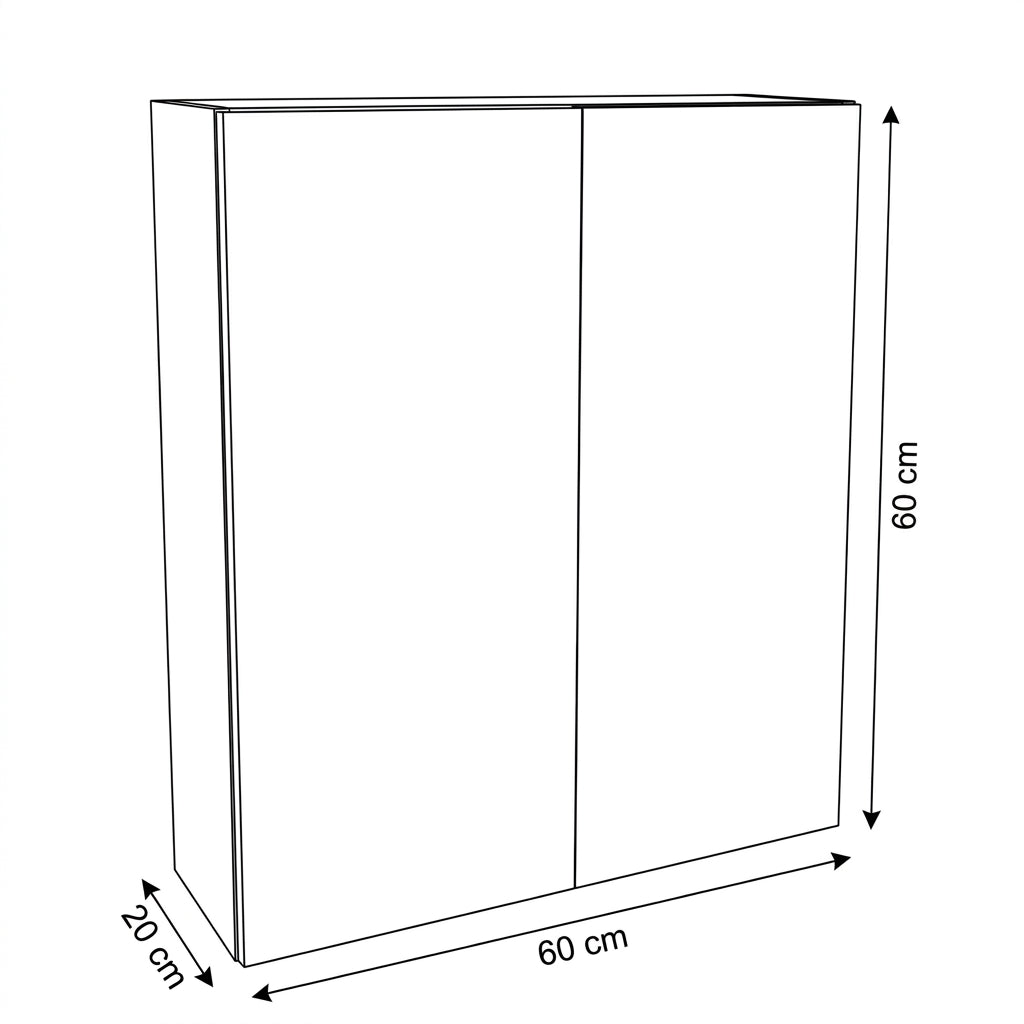 Hängender Badezimmerschrank 60 cm mit 2 Türen Orio - Kaschmir