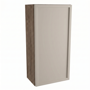 Hängender Badezimmerschrank Roma 30 cm Kaschmir / Walnuss Dunkel mit eleganter Holzoptik und Push-to-Open-System