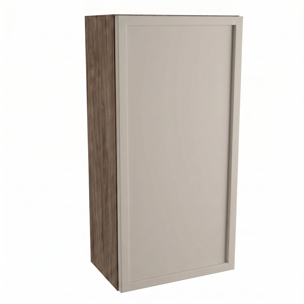 Hängender Badezimmerschrank Roma 30 cm Kaschmir / Walnuss Dunkel mit eleganter Holzoptik und Push-to-Open-System