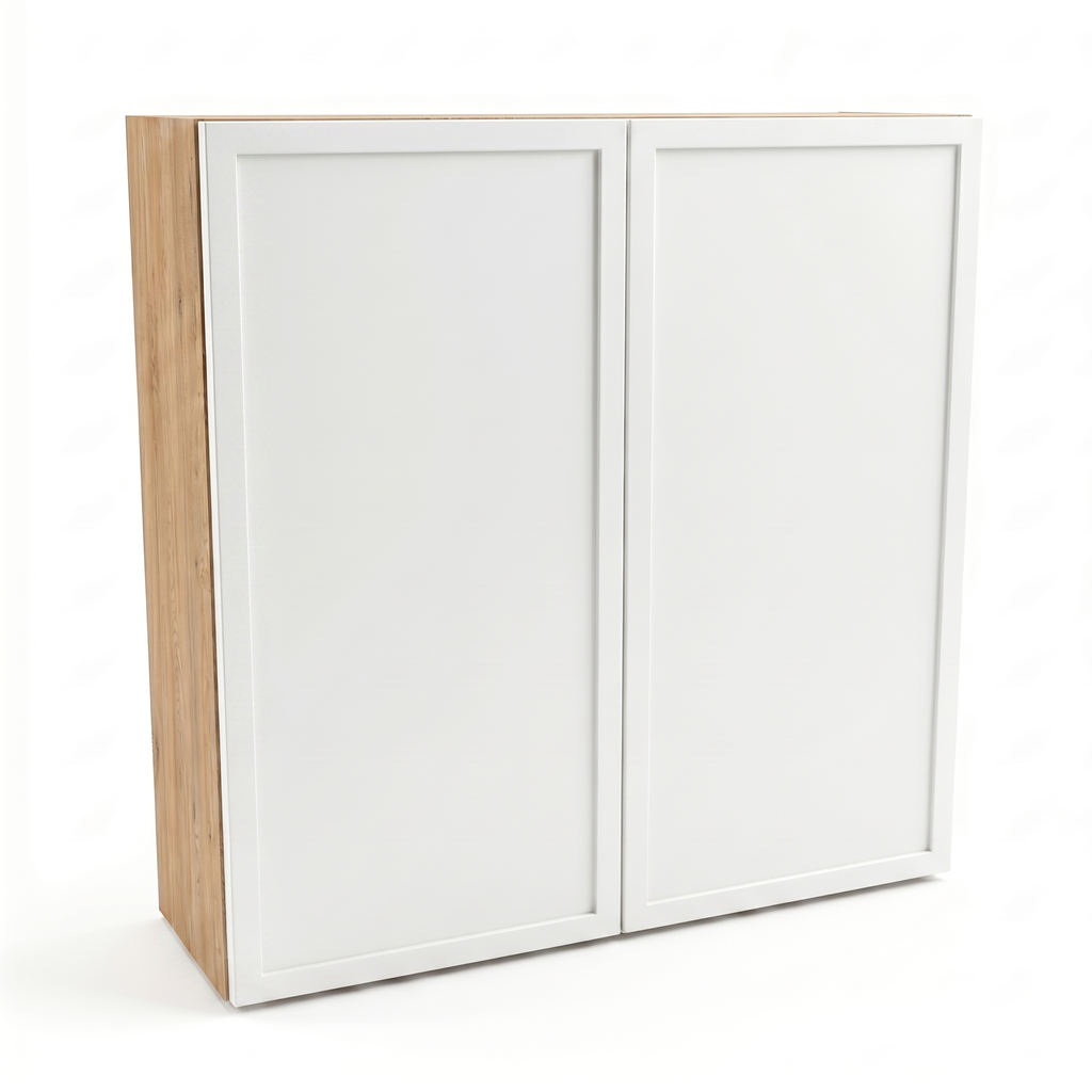 Hängender Badezimmerschrank Roma 60 cm Weiß / Eiche Cremona mit eleganten Rahmenfronten und Push-to-Open-System