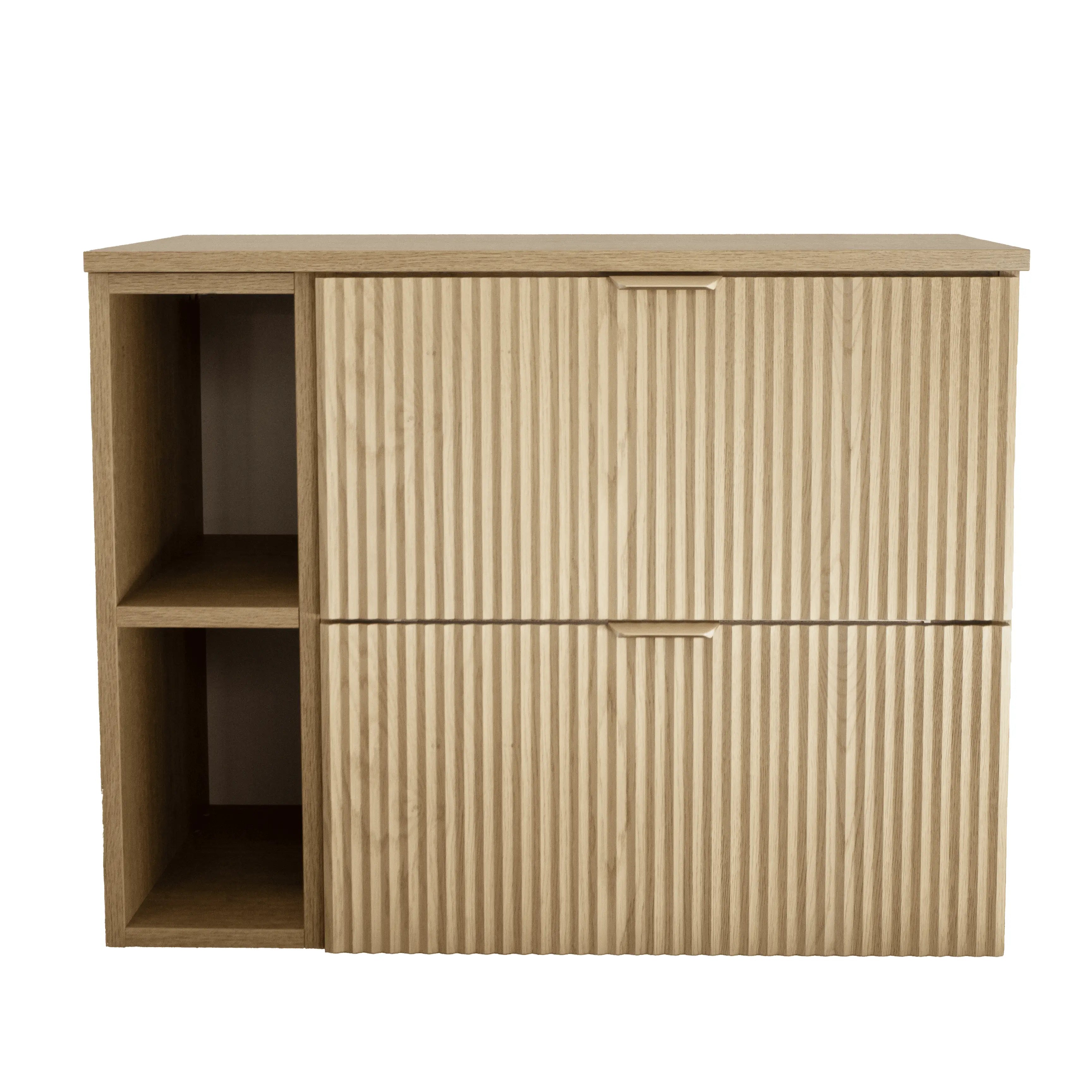 Waschtischunterschrank 80 cm mit Regal Willy - Eiche Cremona