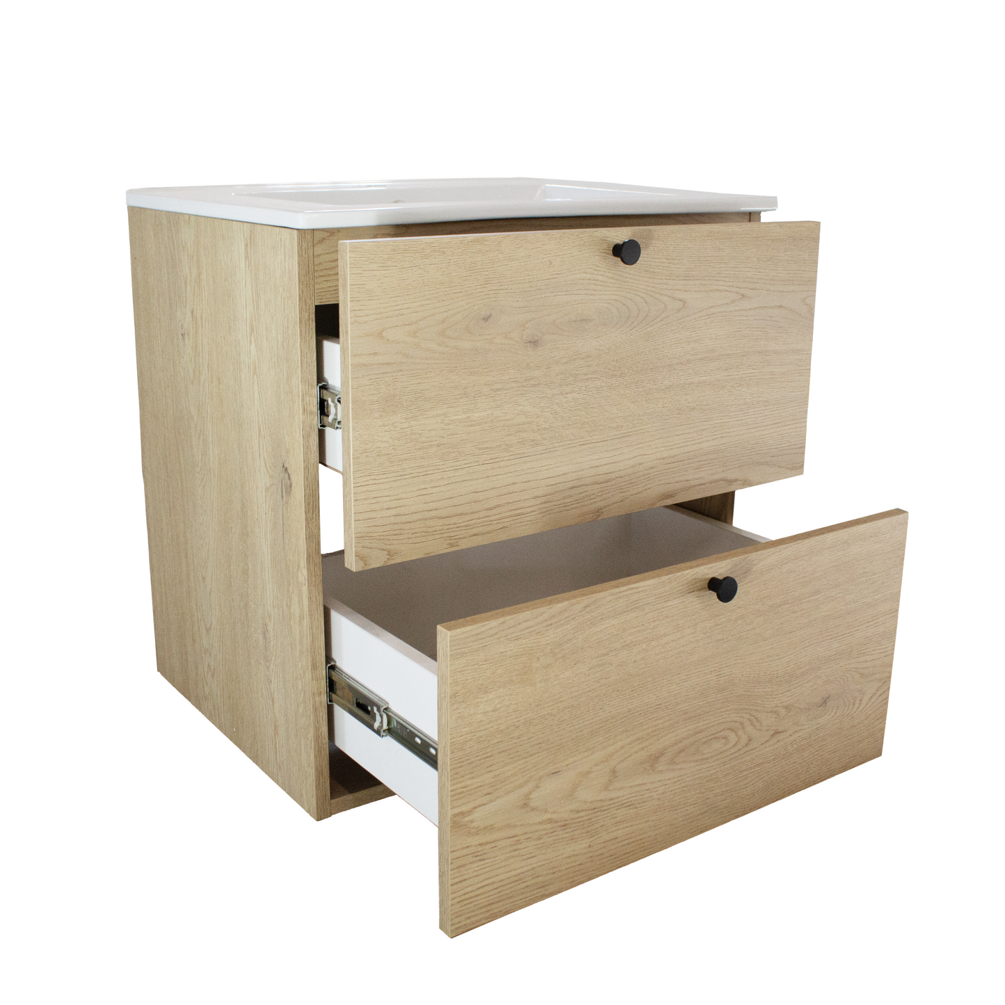 Waschtischunterschrank 60 cm mit Waschbecken Beti - Eiche Cremona