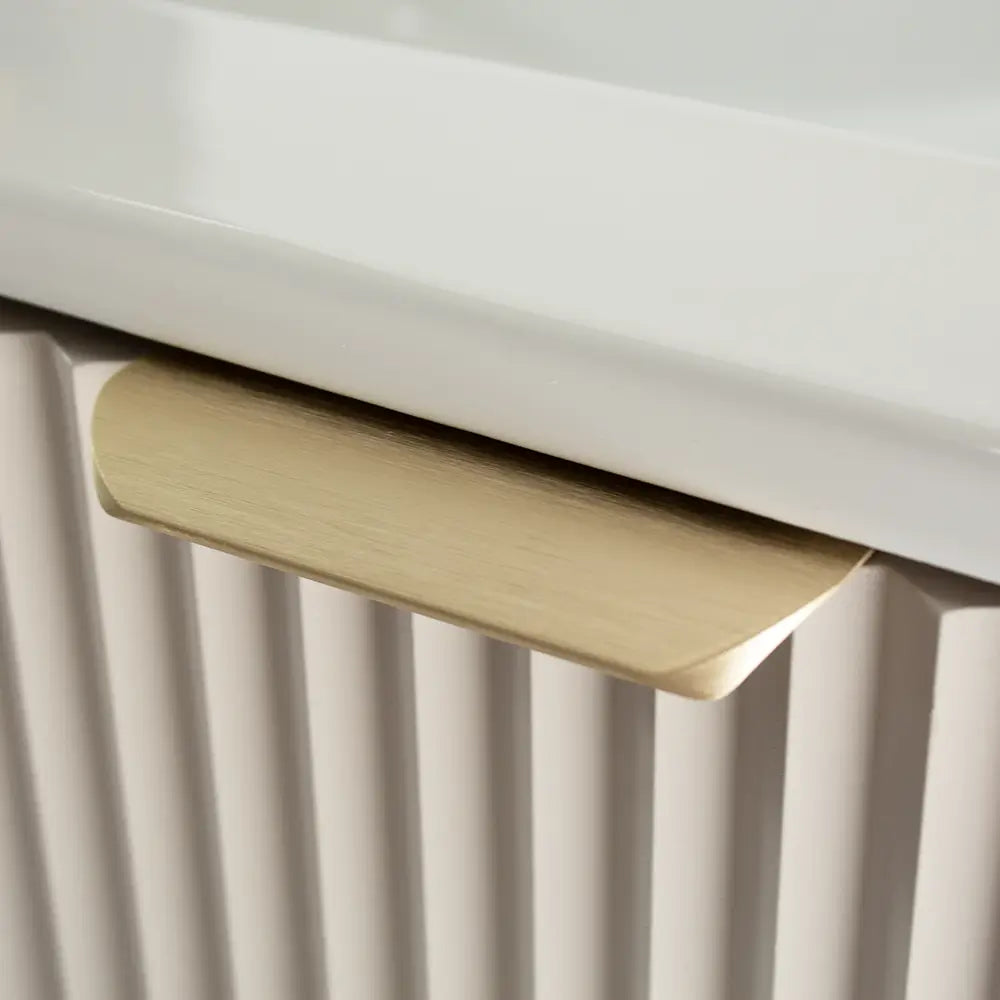 Waschtischunterschrank 60 cm mit Waschbecken, mit Türen Willy - Kaschmir/Walnuss