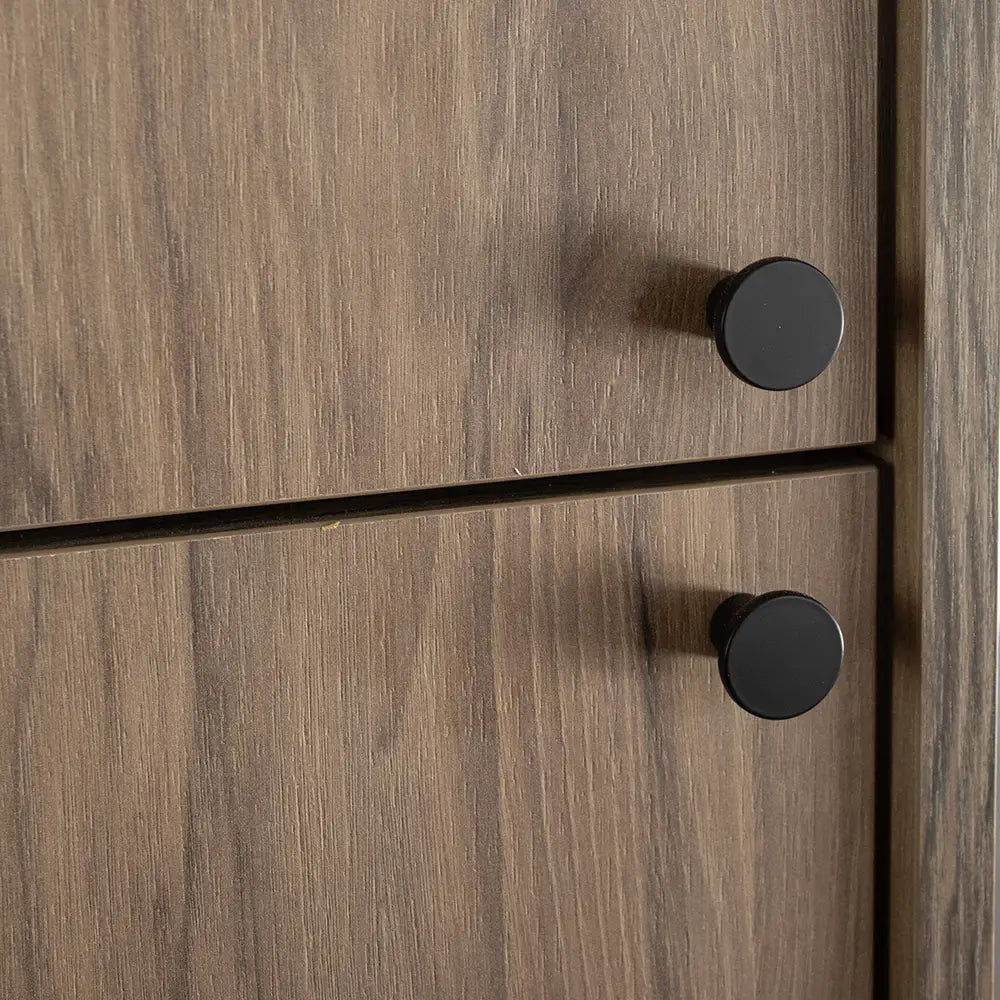 Bad Hochschrank 120 cm, glatte Fronten, 2 Türen Beti - Walnuss Dunkel
