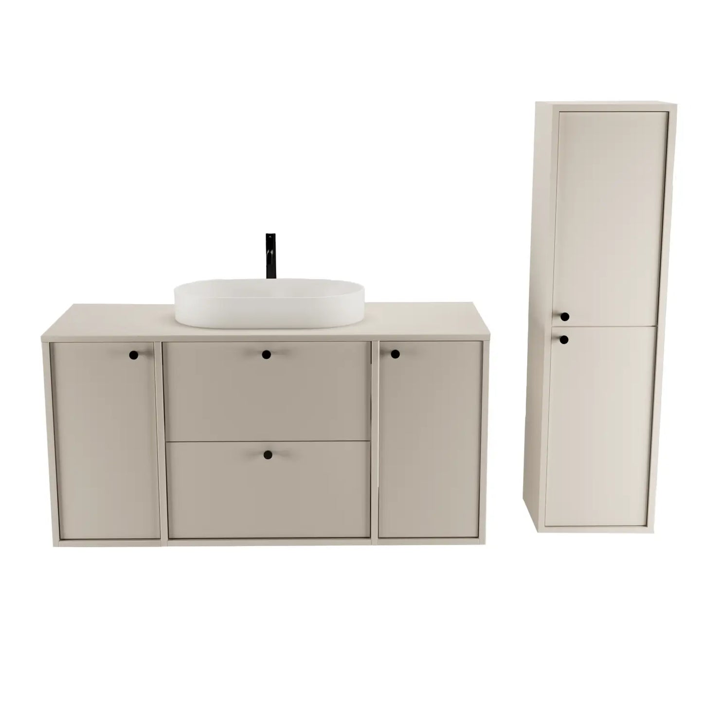 Waschtischunterschrank 120 cm mit 2 Türen und 2 Schubladen Belino - Kaschmir