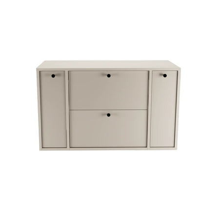 Waschtischunterschrank 100 cm mit 2 Regal, glatte Fronten Belino - Kaschmir