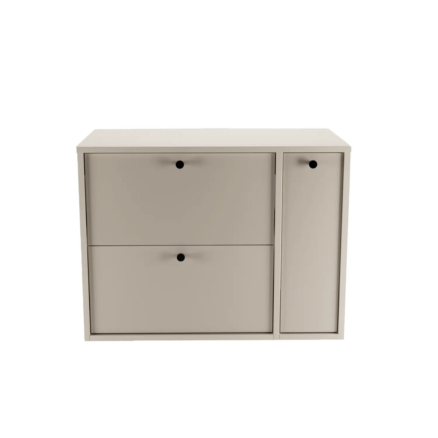 Waschtischunterschrank 80 cm mit Regal, glatte Fronten Belino - Kaschmir