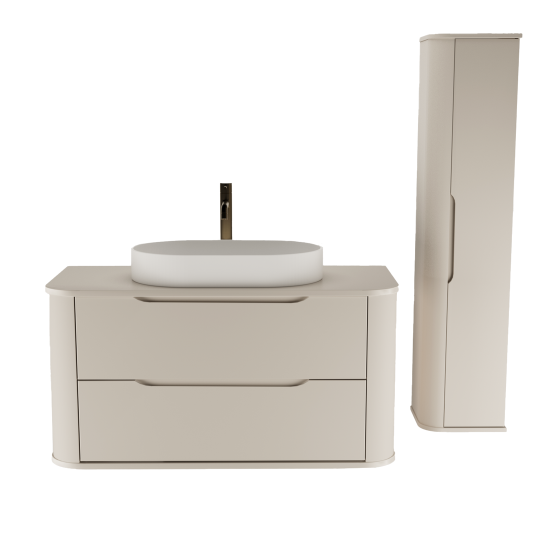 Set aus Waschtischunterschrank und Bad Hochschrank