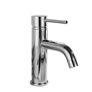 Niedrige Waschtischarmatur Lungo Chrom – kompaktes, elegantes Design, langlebiger Messingkörper, keramische Kartusche, Perlator, ideal für moderne und klassische Badezimmer.