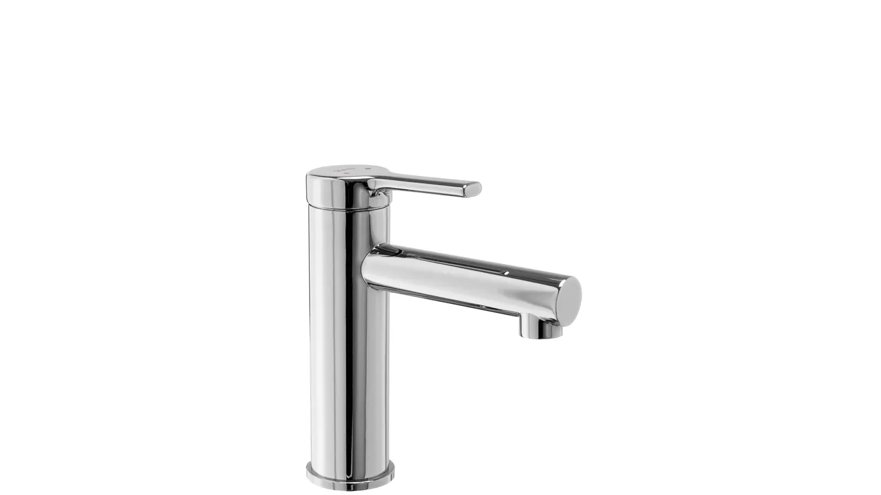 Pixel Waschtischbatterie Chrom niedrig – kompakt, langlebig und stilvoll, ideal für Aufsatzwaschbecken im modernen Badezimmer.