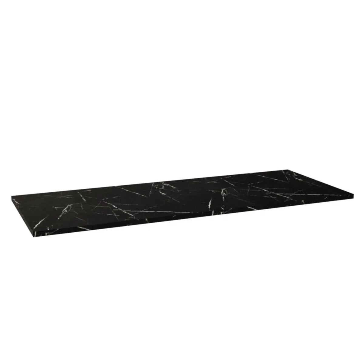 Oberplatte 110 cm in Marmor Schwarz Royal für Waschtischunterschrank und Aufsatzwaschbecken
