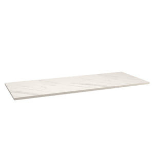 Oberplatte 110 cm Marmur Bianco mit weißem Marmordekor für Waschtischunterschrank und Aufsatzwaschbecken