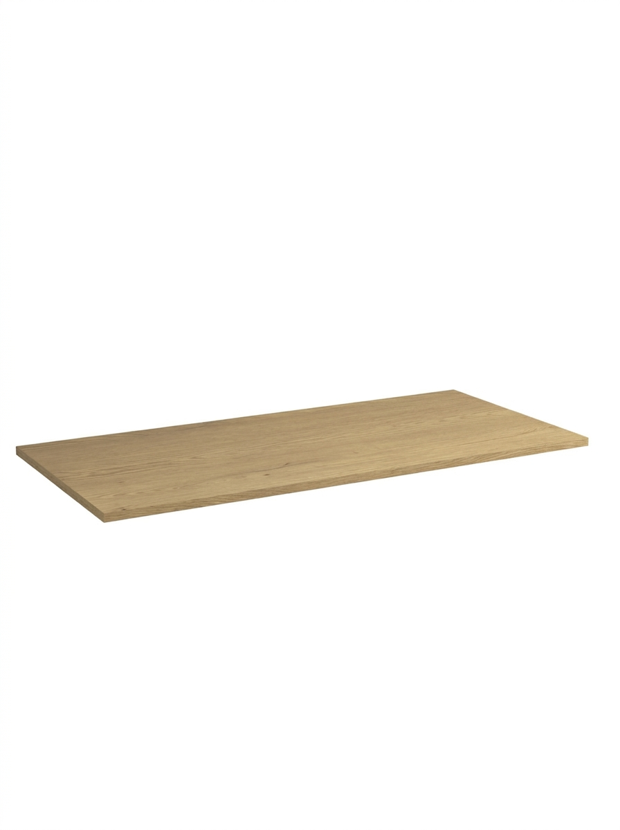 Badplatte 160 cm in Eiche Cremona Holzoptik, laminierte Oberplatte für großes Badezimmermöbel, geeignet für Doppel-Aufsatzwaschbecken, helles elegantes Design