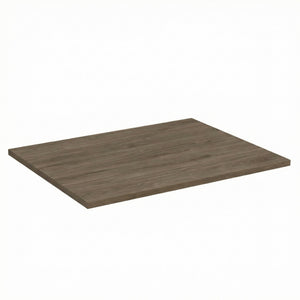 Badplatte 60 cm in Walnuss Dunkel Holzoptik, kompakte laminierte Oberplatte für kleines Badezimmer, geeignet für Aufsatzwaschbecken und Gäste-WC