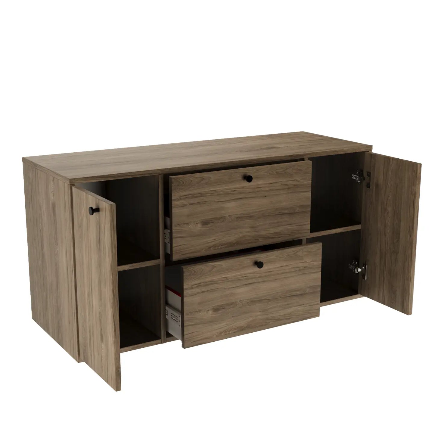 Waschtischunterschrank 120 cm mit 2 Türen und 2 Schubladen Belino - Walnuss Dunkel