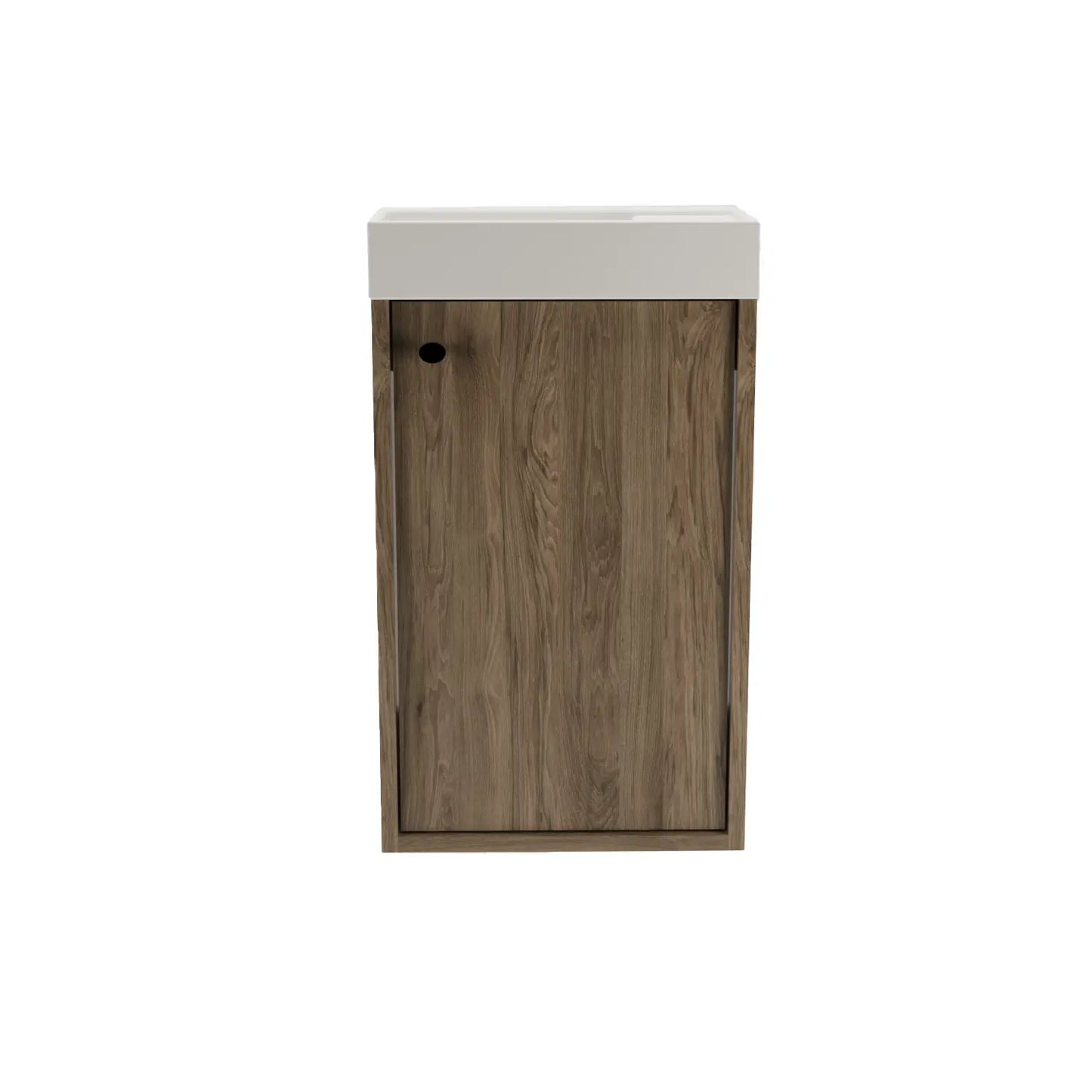 Waschtischunterschrank 40 cm mit Waschbecken Belino - Walnuss Dunkel